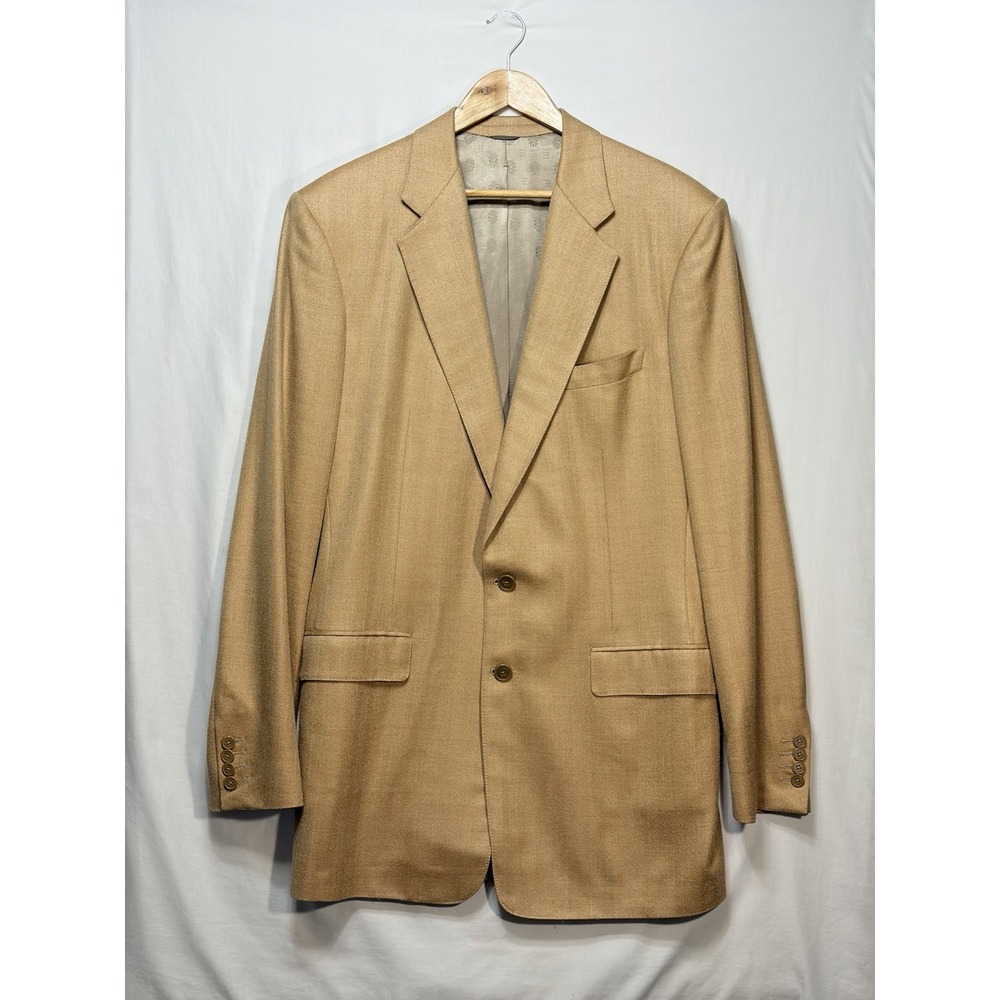 Holland and Sherry Savile Row London Sport Coat Mens 44R Tan Wool Custom Fit